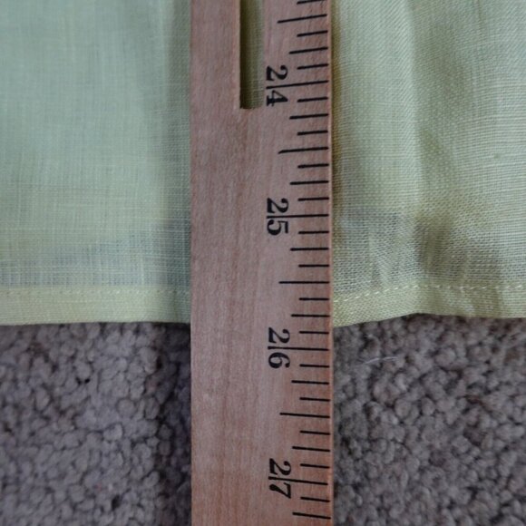 Talbots Shirt 16P Yellow Green Solid 100% Irish Linen Long Sleeves - Picture 5 of 8